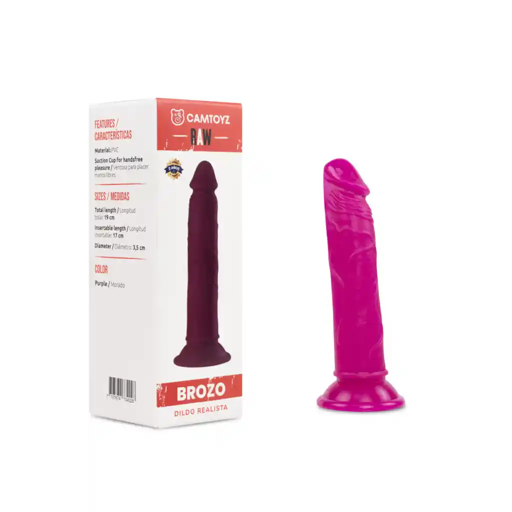 Raw Dildo Realista Brozo Rosado 19 Cm Camtoyz