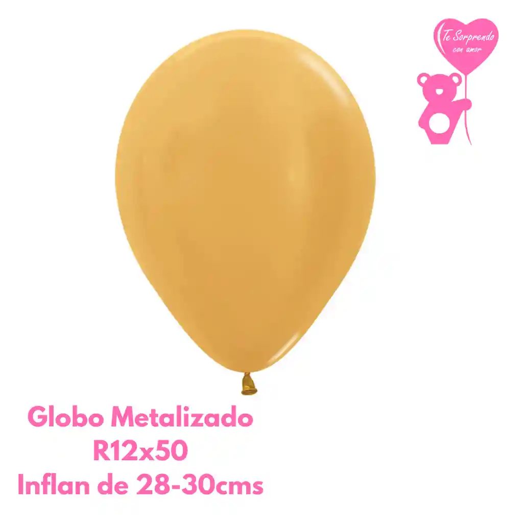 Globo O Bomba Metal Dorado Sempertex R12x50