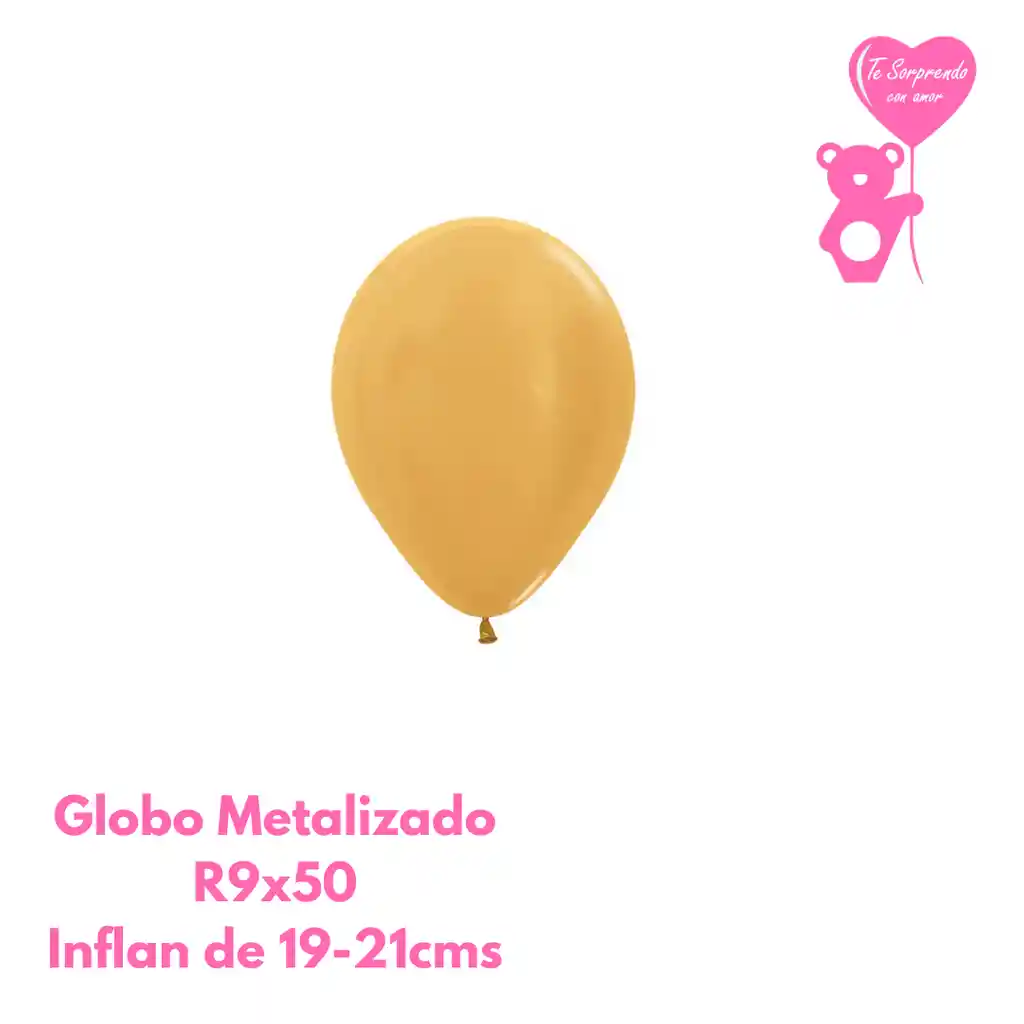 Globo O Bomba Metal Dorado Sempertex R9x50