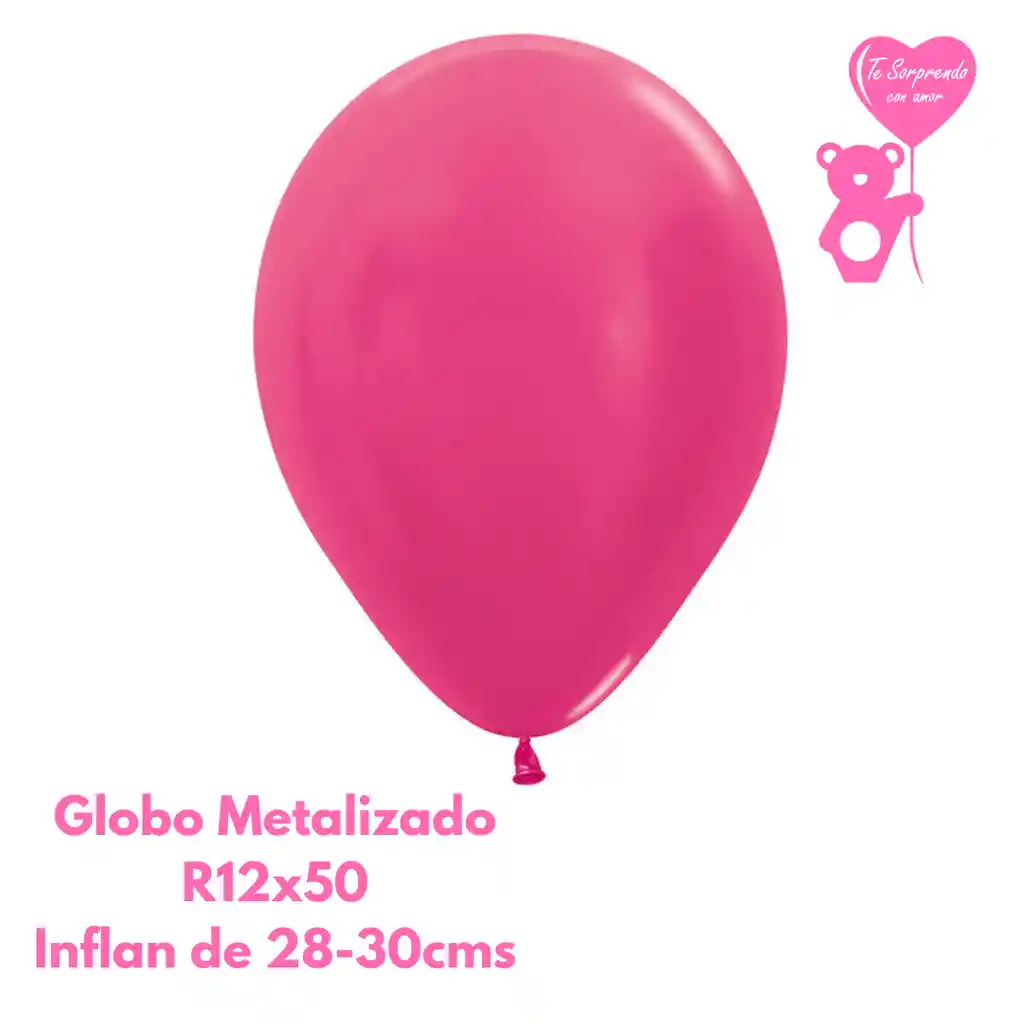 Globo O Bomba Metal Fucsia Sempertex R12x50