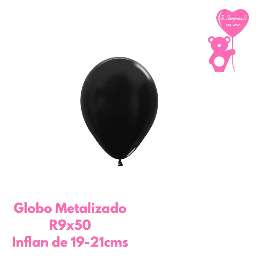 Globo O Bomba Metal Negro Sempertex R9x50