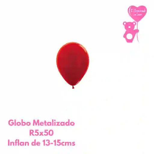Globo O Bomba Metal Rojo Sempertex R5x50