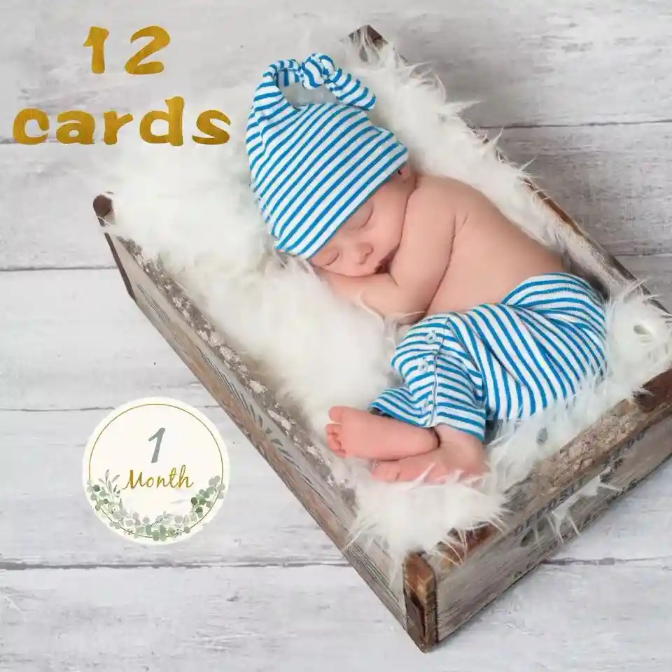 Letrero Meses Para Fotos Bebe Primeros Meses X12 Tarjetas