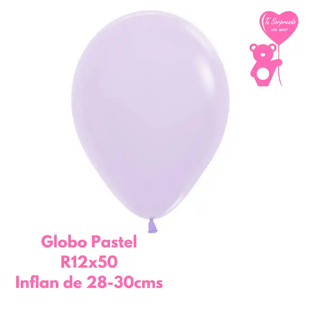 Globo O Bomba Pastel Mate Lila Sempertex R12x50