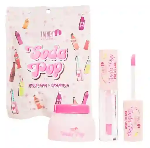 Kit Cuidado De Labios Mascarilla + Gloss Hidratante Soda Pop Trendy