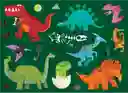 Juego Poster Para Colorear Dinosaurios 8 Crayones Niños