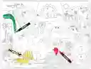 Juego Poster Para Colorear Dinosaurios 8 Crayones Niños