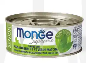 Monge Natural Supreme Lata Senior Atun Con Arroz Integral Y Te De Matcha 80g