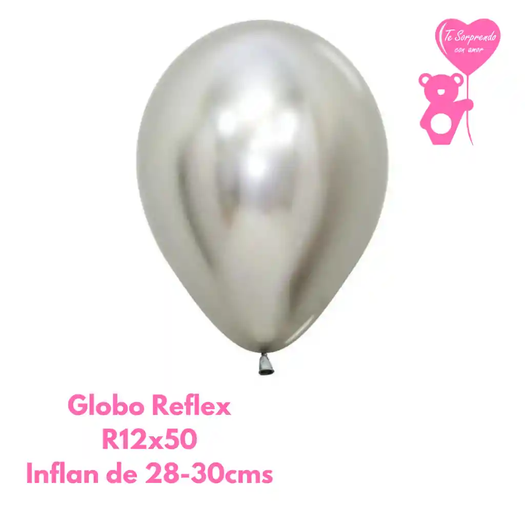 Globo O Bomba Reflex Plata Sempertex R12x50