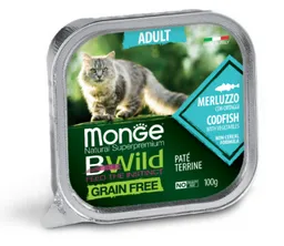 Monge Bwild Cat Adult Pate Bacalao Y Vegetales 100g