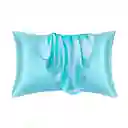 Fundas De Almohada En Satin Premium Set X 2 Celeste