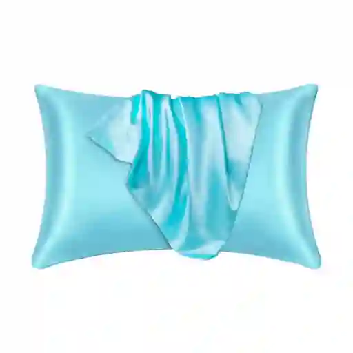 Fundas De Almohada En Satin Premium Set X 2 Celeste