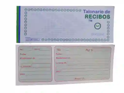 Talonario De Recibos Tm 80 Hojas Litoperla