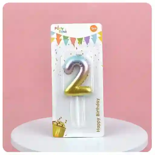 Vela Cumpleaños Estilo Globo Numero 2