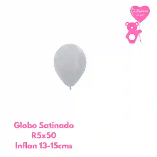 Globo O Bomba Satin Plata Sempertex R5x50