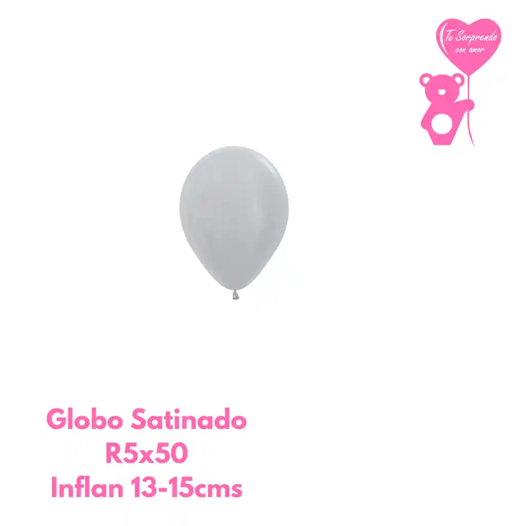 Globo O Bomba Satin Plata Sempertex R5x50