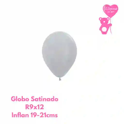 Globo O Bomba Satin Plata Sempertex R9x12