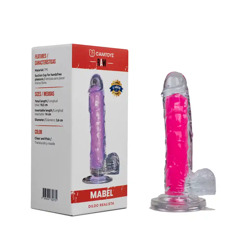 Dildo Realista Raw Mabel Rosado 19 Cm Camtoyz