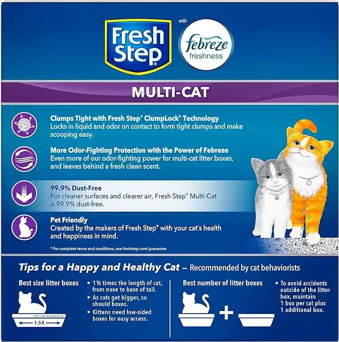 Arena Para Gato Fresh Step Multi Cat Con Febreze 25 Lbs