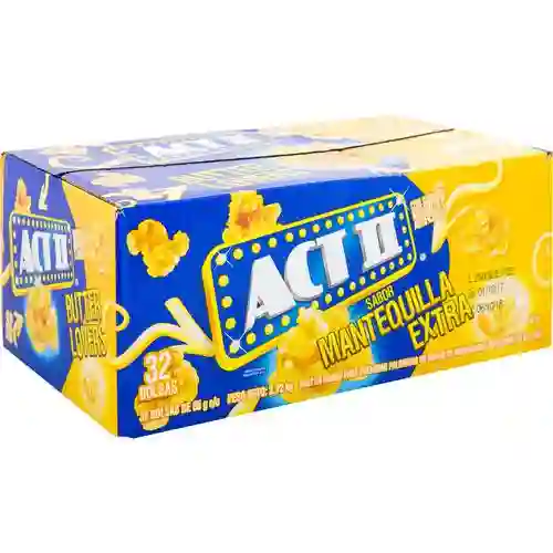 Act Ii Palomitas De Maíz De Mantequilla 32 Unidades / 85 G / 3 Oz