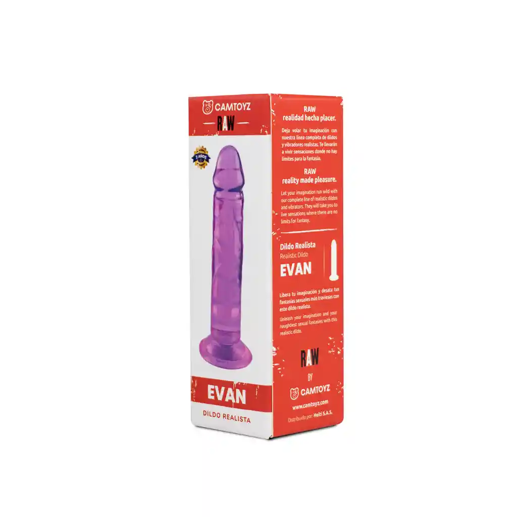 Dildo Realista Raw Evan Morado 15 Cm Camtoyz