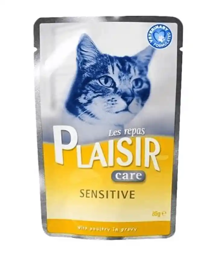 Pouche Plaisir Para Gato Adulto Sensitive Care X85g