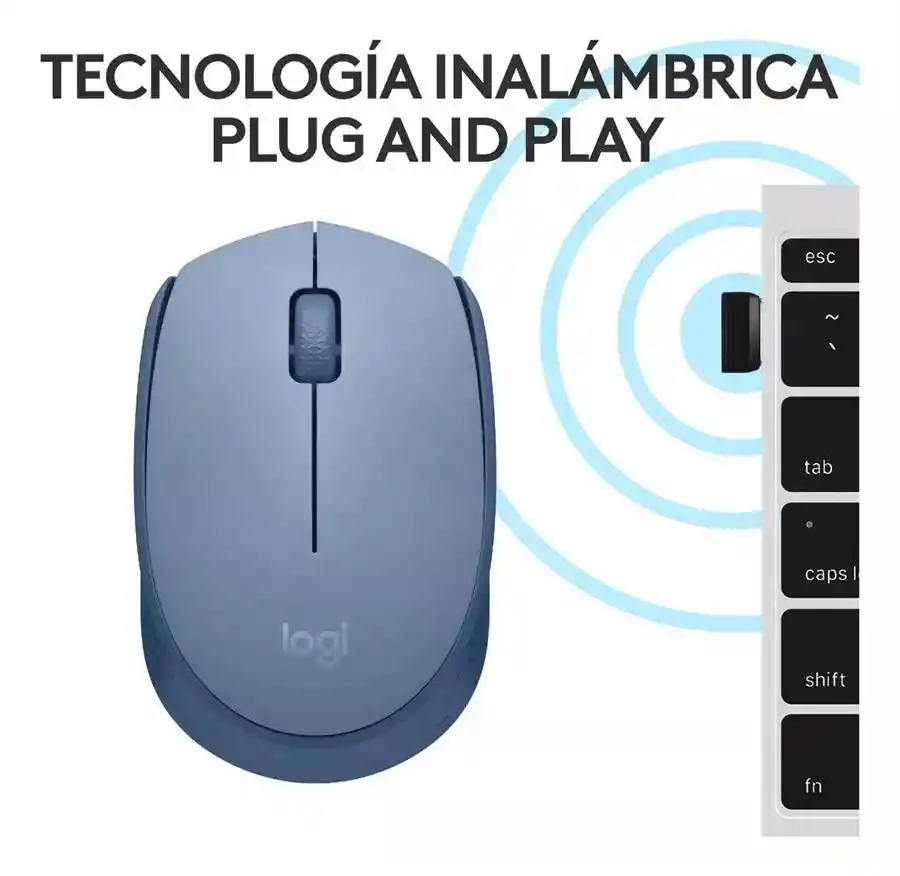 Mouse Inalámbrico M170 Logitech Gris Azul