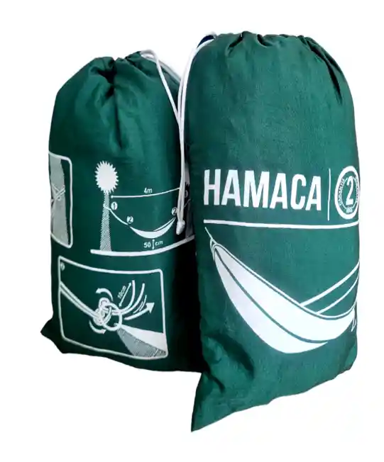 Hamaca Viajera 2.4x1.5mts Verde Militar Camping