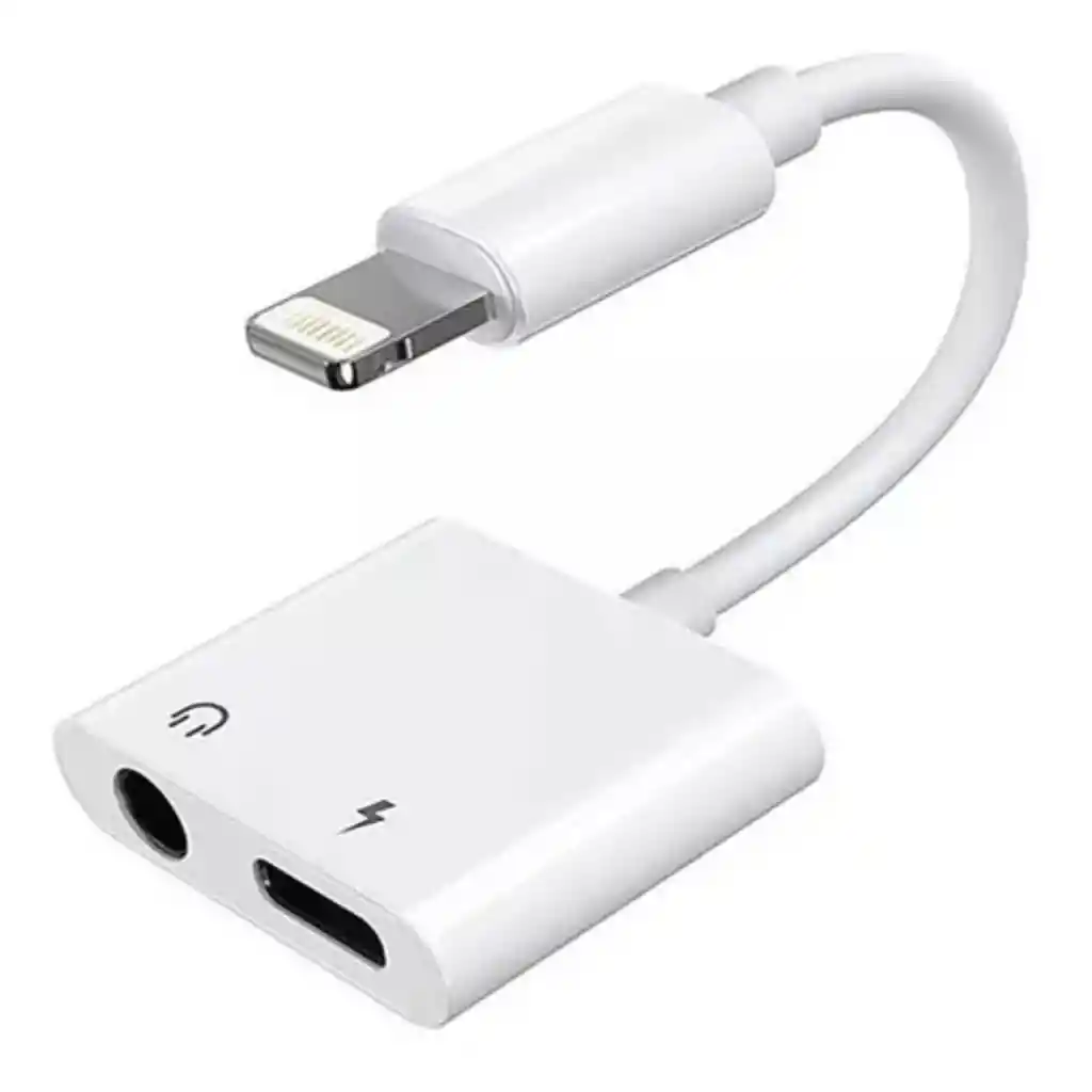 Adaptador Dual Lightning Audífonos Carga Compatible Iphone