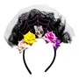 Diadema Catrina Frida Kahlo Velo Flores Mexicana Halloween