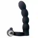 Anillo Vibrador Y Consolador Dante Negro Camtoyz