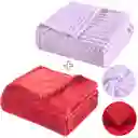 Set X2 Cobijas Térmicas Premium Ku Lila Y Roja