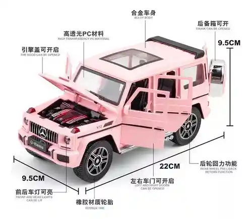 Carro Coleccionable Mercedes Benz Clase G63 Rosa Modelo Coche Juguete Fiesta Regalos, Colección