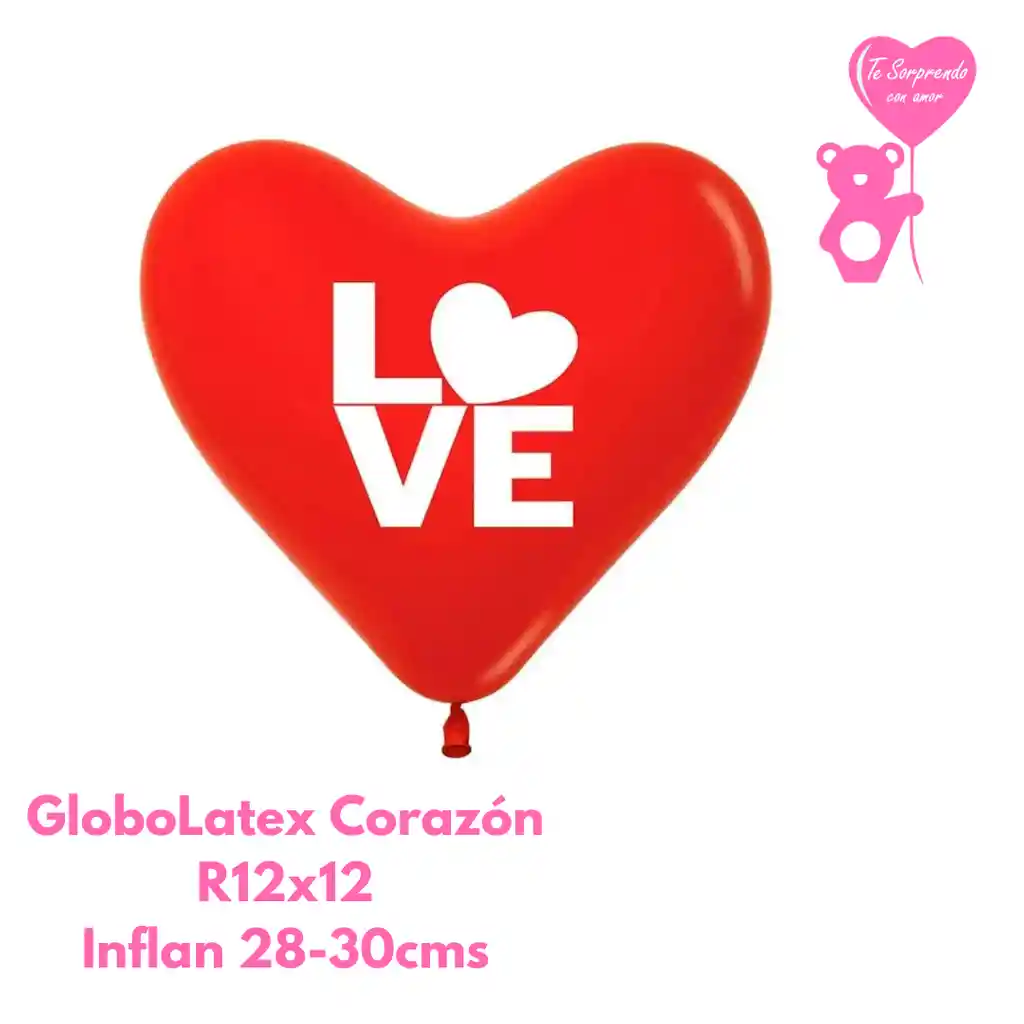 Globo O Bomba Sempertex Corazon Love R12 X12