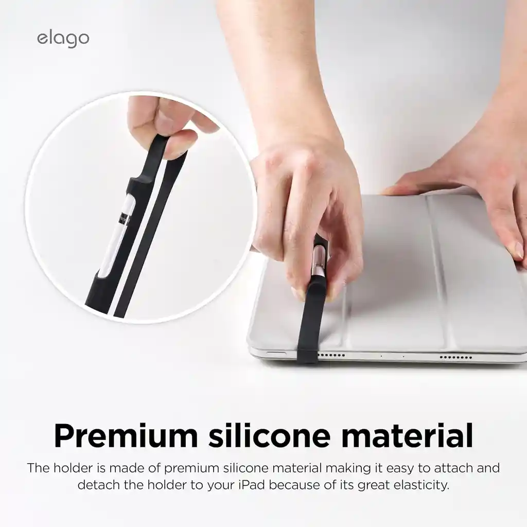 Banda Portalápices De Silicona Para Apple Pencil En Negro