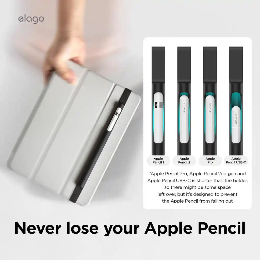 Banda Portalápices De Silicona Para Apple Pencil En Negro