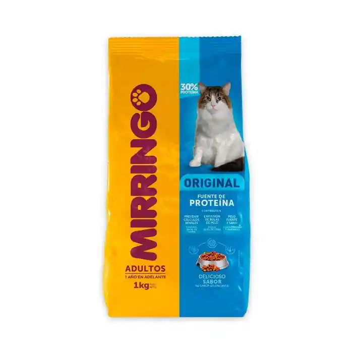 Alimento Para Gato Mirringo Adulto Original Delicioso Sabor X 1000gr