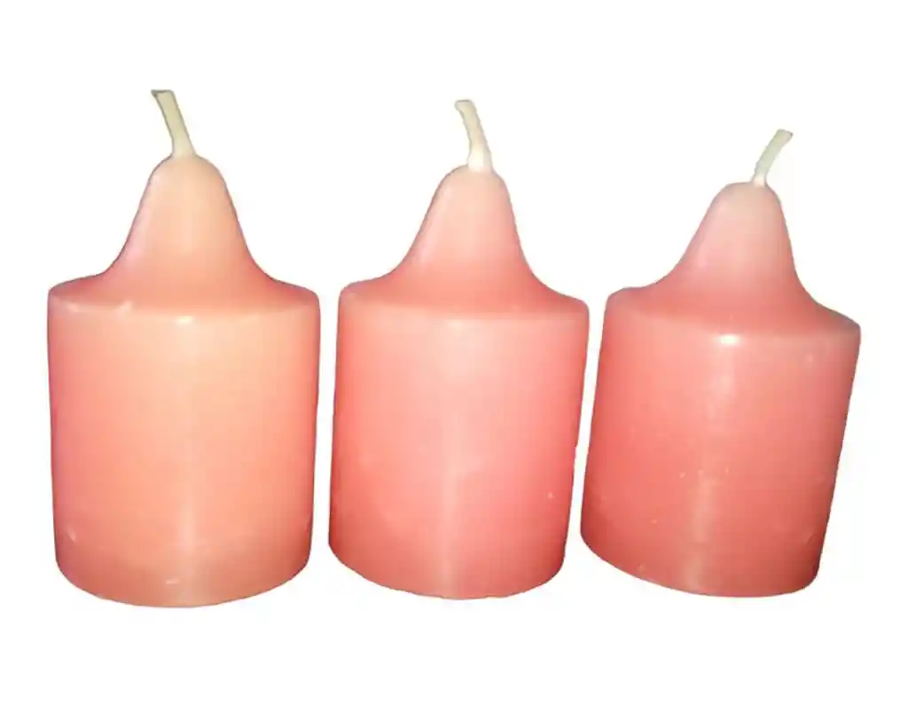 Velas X3 Unidades Perfumadas Decorativas Rosa