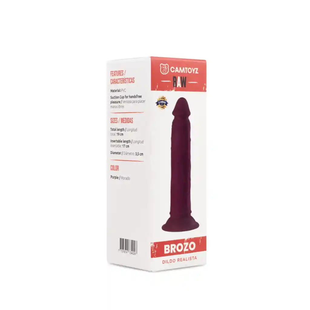 Raw Dildo Realista Brozo Rosado 19 Cm Camtoyz