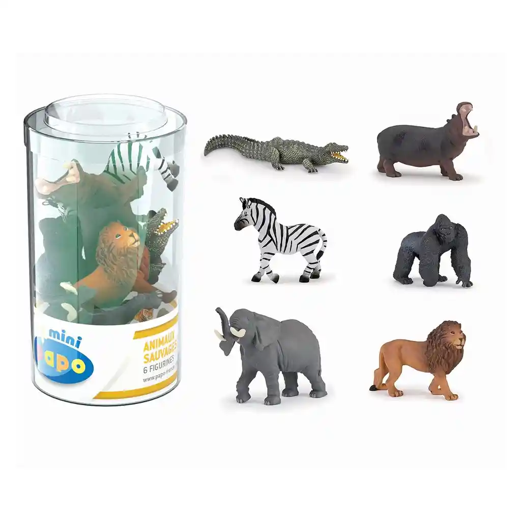 Set Figuras De Animales Salvajes 6 Piezas Detalladas Niños