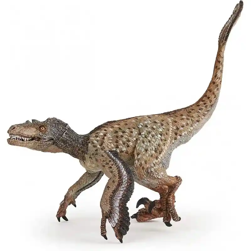 Juguete Figura Velociraptor Con Plumas Detalladas Para Niños