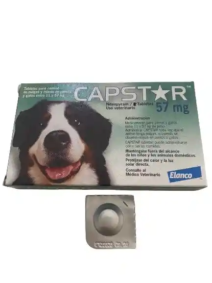 Capstar 57mg Antipulgas 11 A 57 Kg 1 Tableta Perros Y Gatos