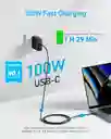 Cargador 100w Usb C Anker Para Macbook Pro Air Ipad Negro