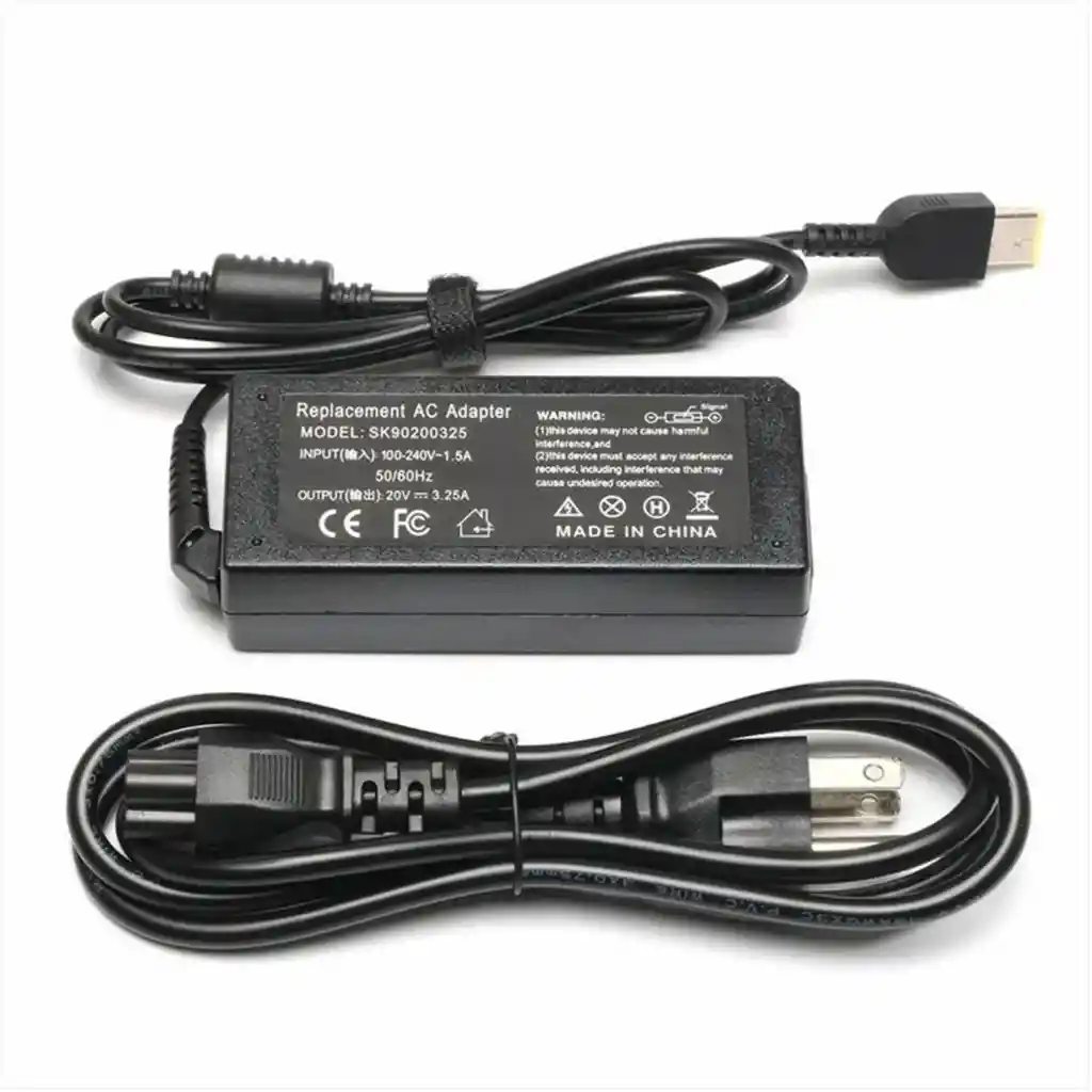 Cargador Para Portatil Laptop Lenovo 20v 3.25 Punta Cuadrada