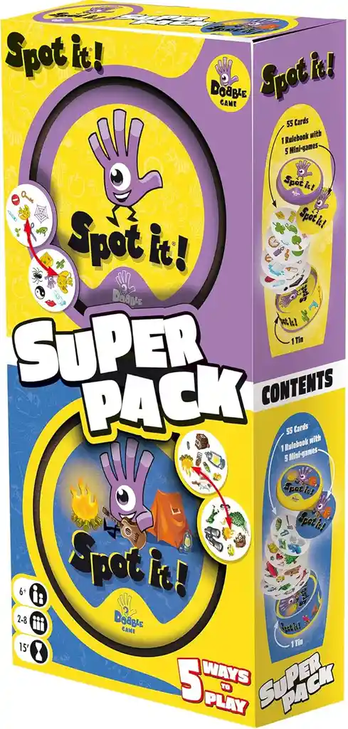 Juego De Mesa Spot It Super Pack 2 Diversión Familia Niños