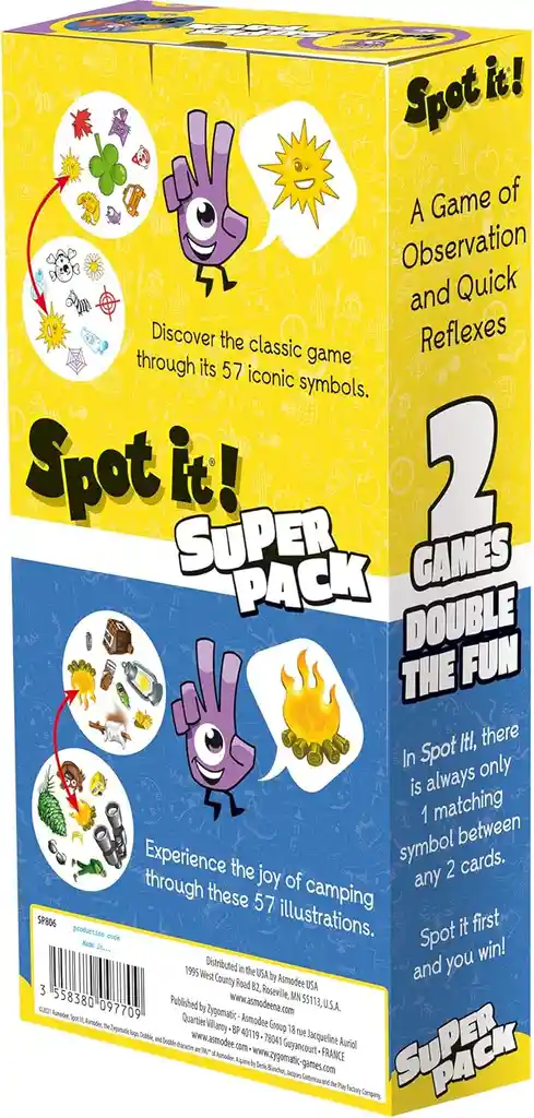 Juego De Mesa Spot It Super Pack 2 Diversión Familia Niños