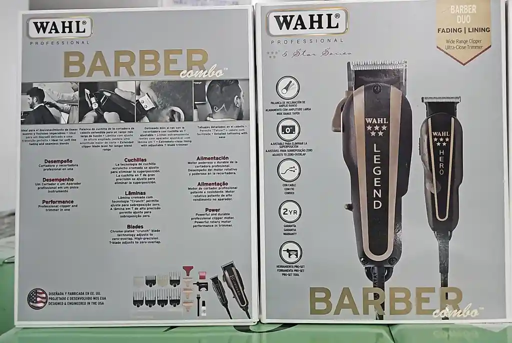Combo Barber Whal Maquina De Motilar + Patillera