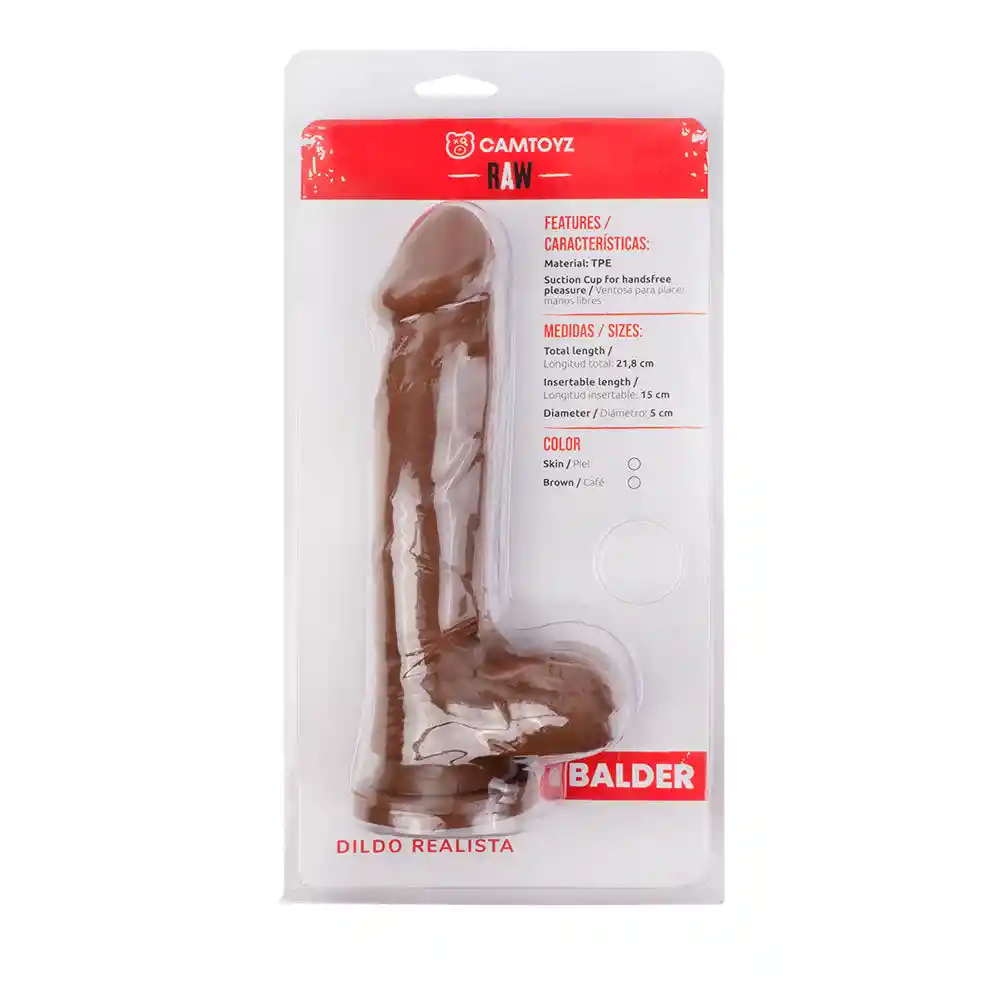 Dildo Realista Balder Café 21,8 Cm Camtoyz