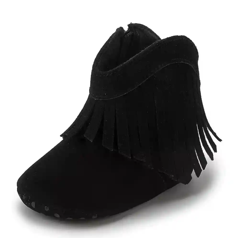 Zapatos Para Bebe Zapaticos Suela Blanda 6-12 M Tipo Vaqueros Negros