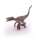 Juguete Figura Velociraptor Con Plumas Gris Detalladas Niños